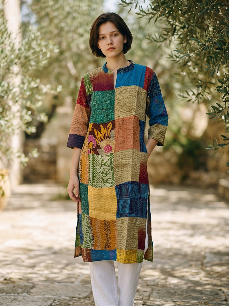 Patchwork Straight Kurta